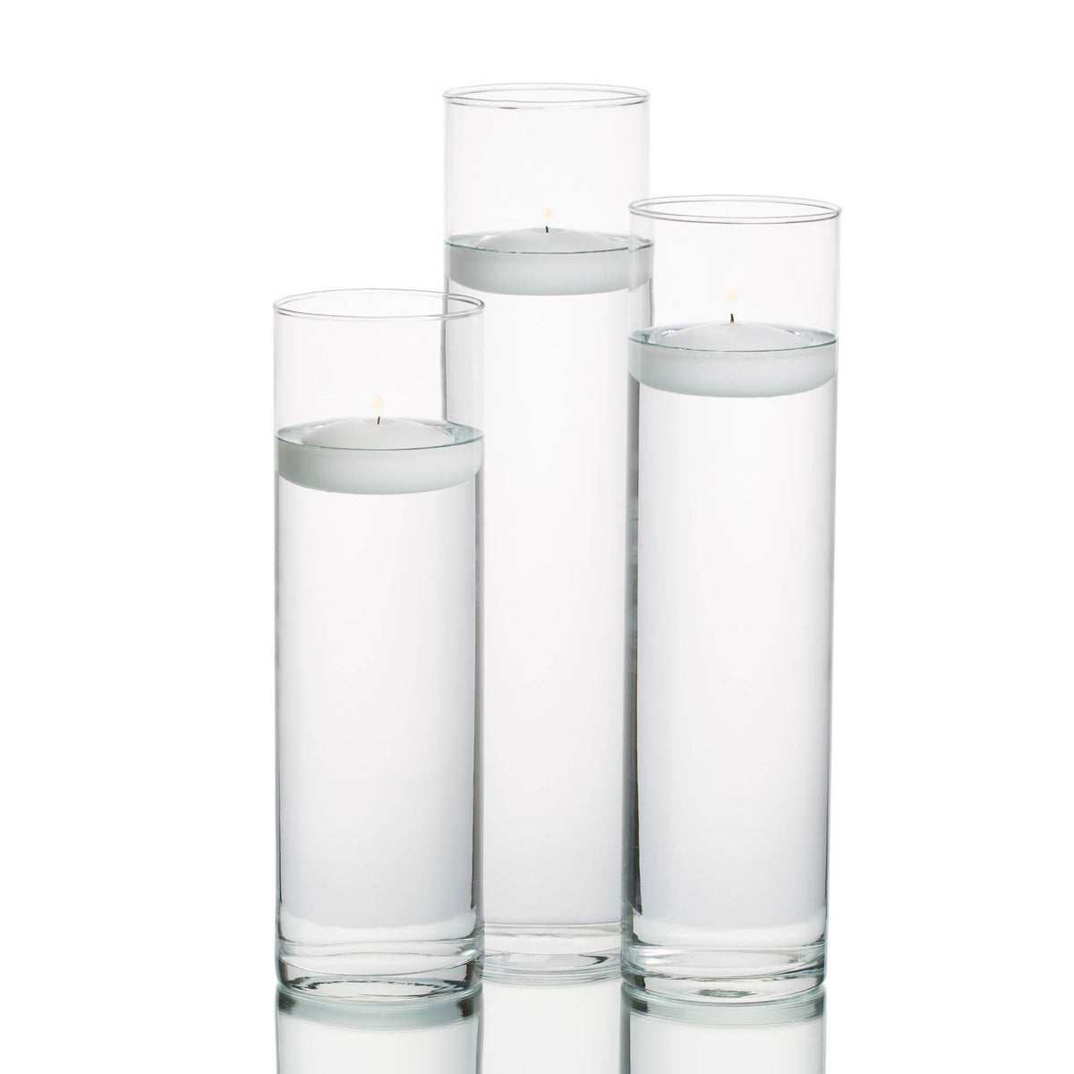 eastland tall cylinder vases with richland floating candles set of 18