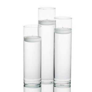 eastland tall cylinder vases with richland floating candles set of 18