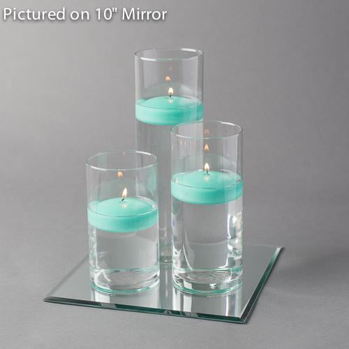 square mirror centerpiece candles set 3