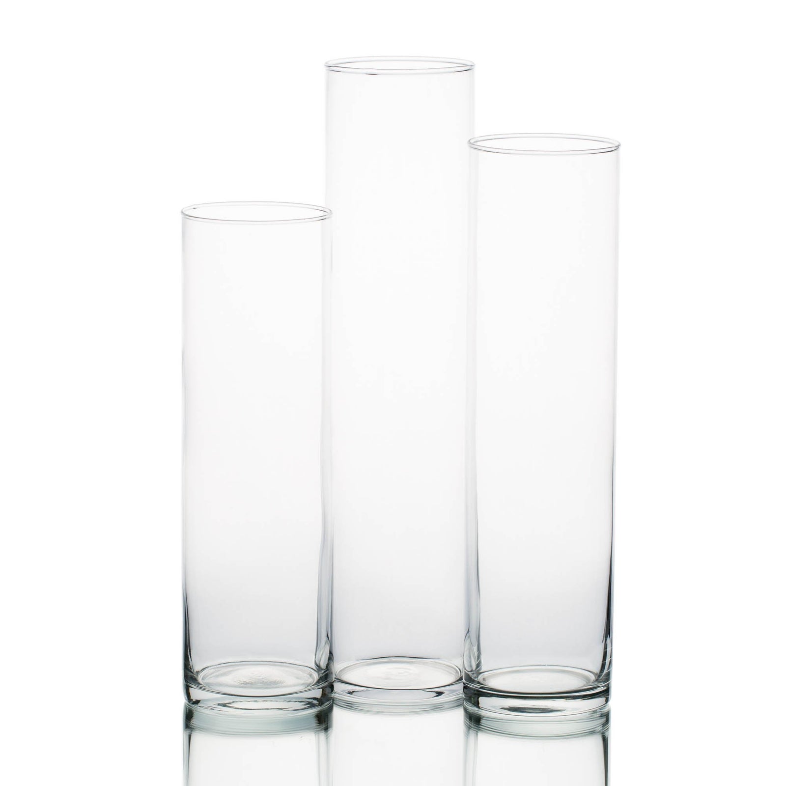 Eastland Tall Cylinder Vases 13" , 15" & 17" Set of 3