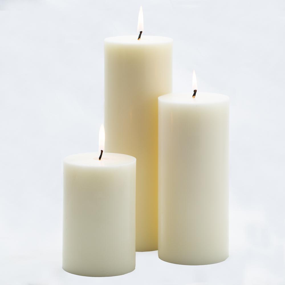 richland 4 x 9 light ivory pillar candle