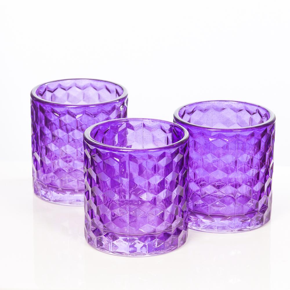 richland purple chunky honeycomb glass votive tealight holder set of 48