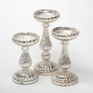 richland 8 5 ribbed unique mercury glass pillar candle holder