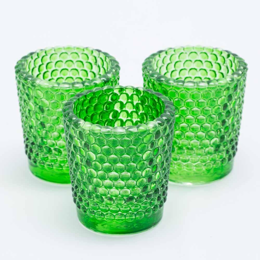 richland votive holder hobnail green set of 12