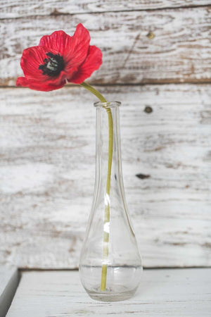 richland clear round teardrop bud vase 7 set of 48