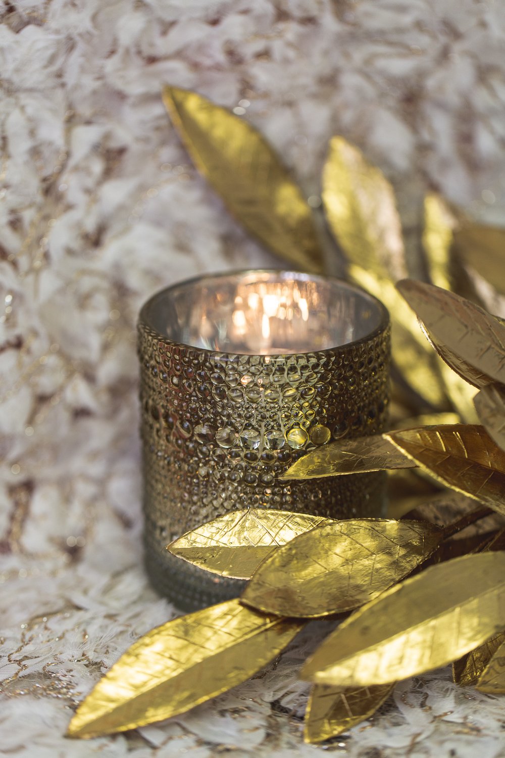 richland mercury candle holder pearly metallic gold large set of 24
