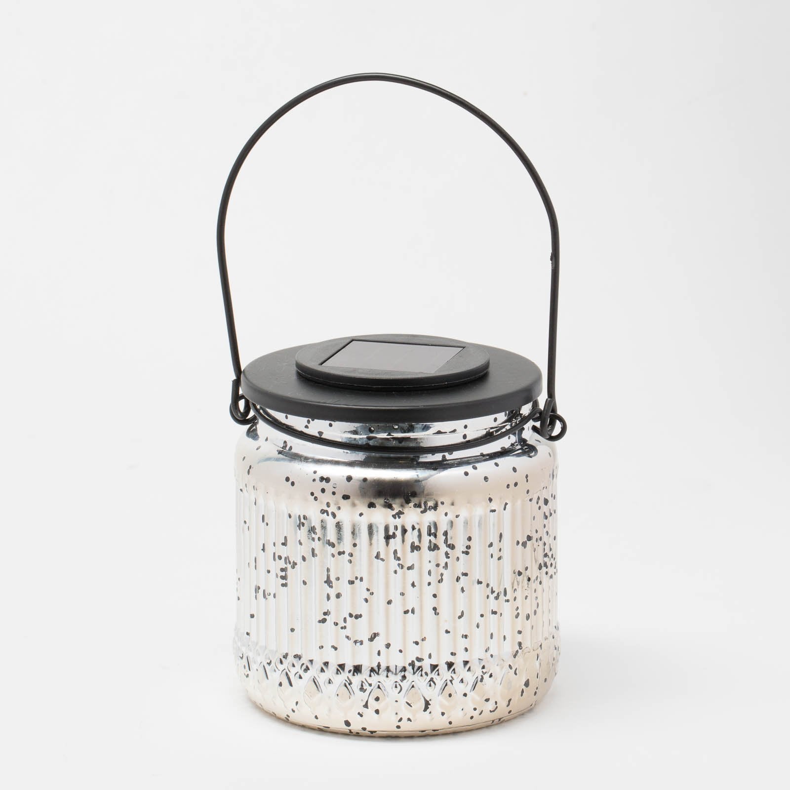 Richland Ribbed Mercury Solar Jar – Silver Set of 12