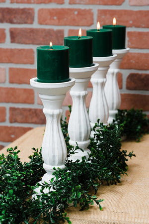 Richland Pillar Candles 3"x3" Dark Green Set of 12