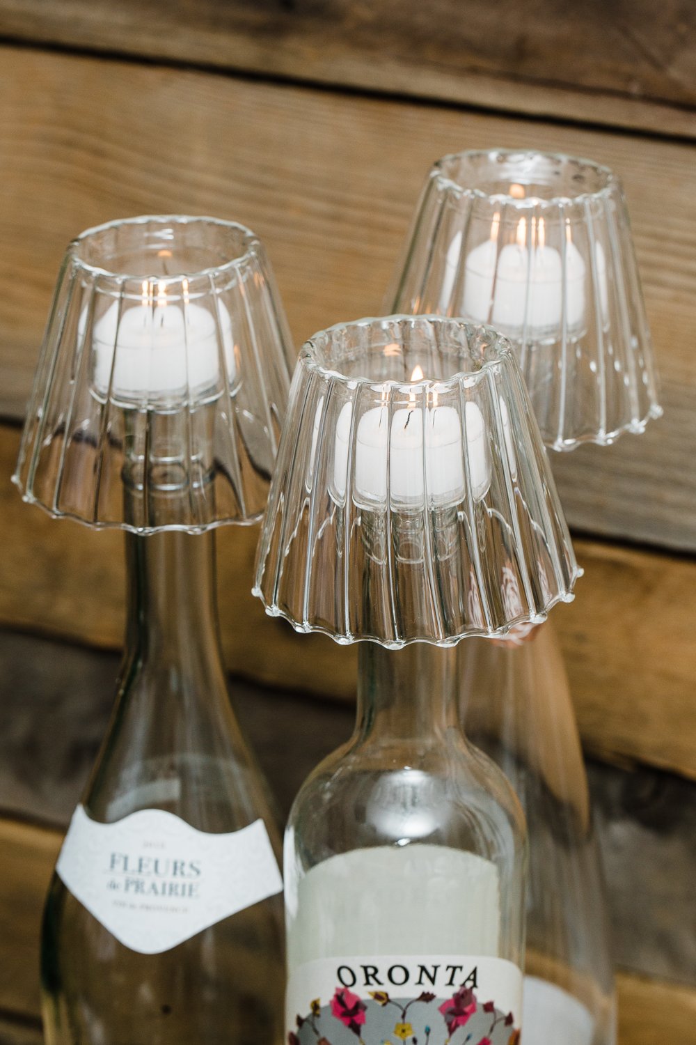 richland inza wine bottle chandelier glass tealight holder