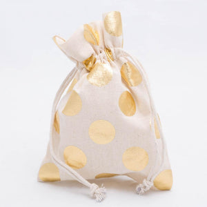 richland cotton bag 5 x 7 with gold dots set of 12