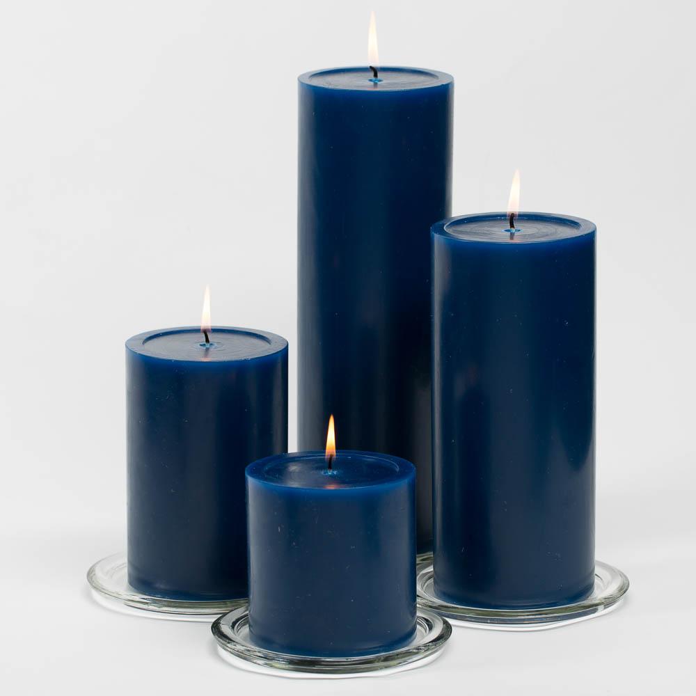 Richland 4" x 6" Navy Blue Pillar Candle