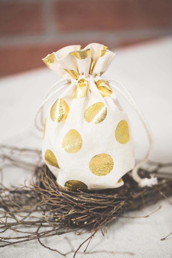 richland cotton bag 5 x 7 with gold dots set of 12
