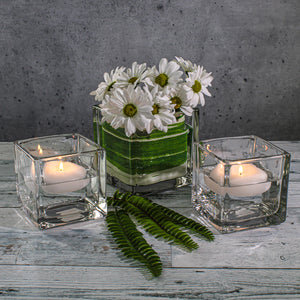 Richland Square Glass Cube Vase 4"