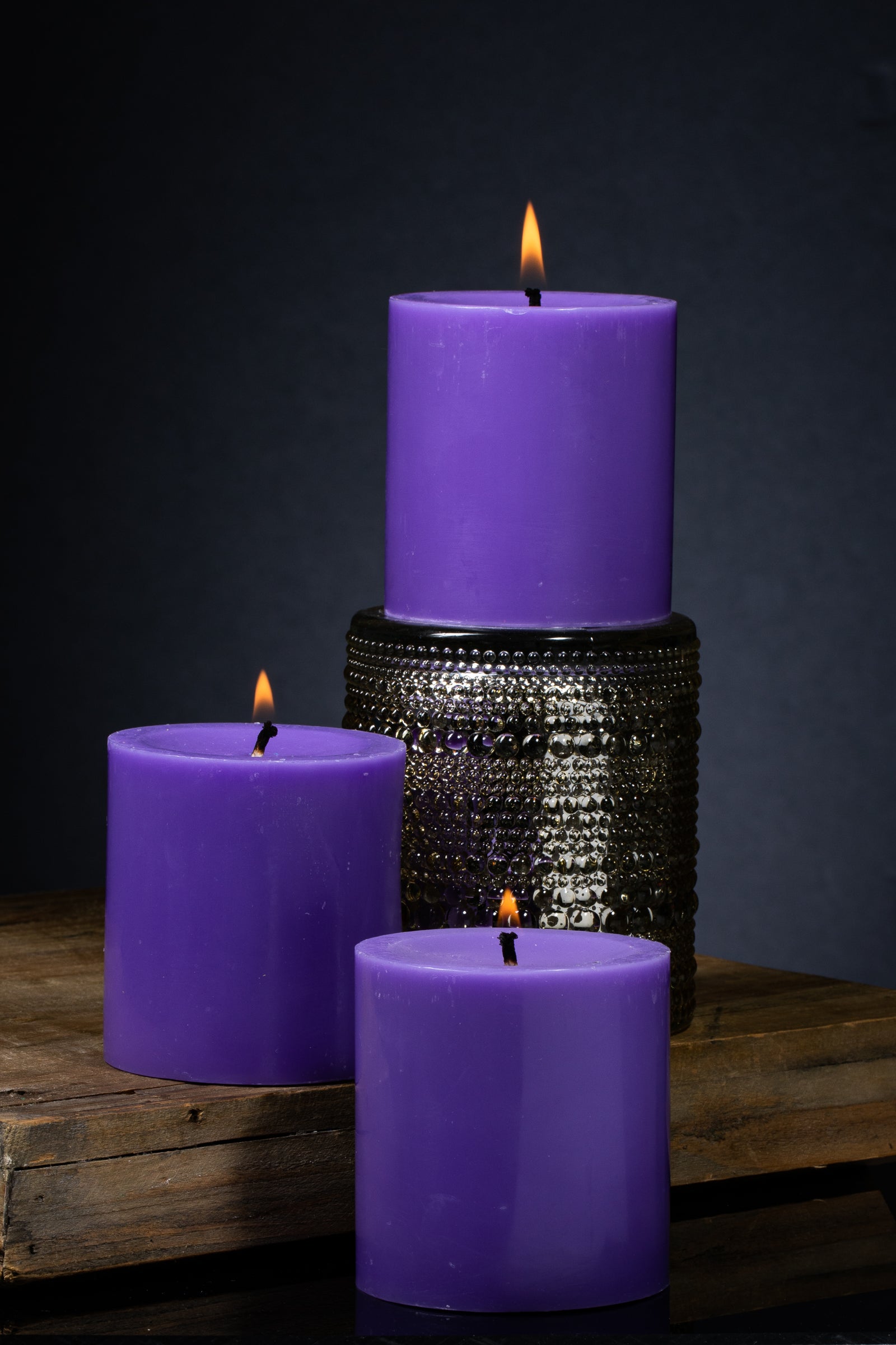 Richland Pillar Candles 3"x3" Lavender Set of 24