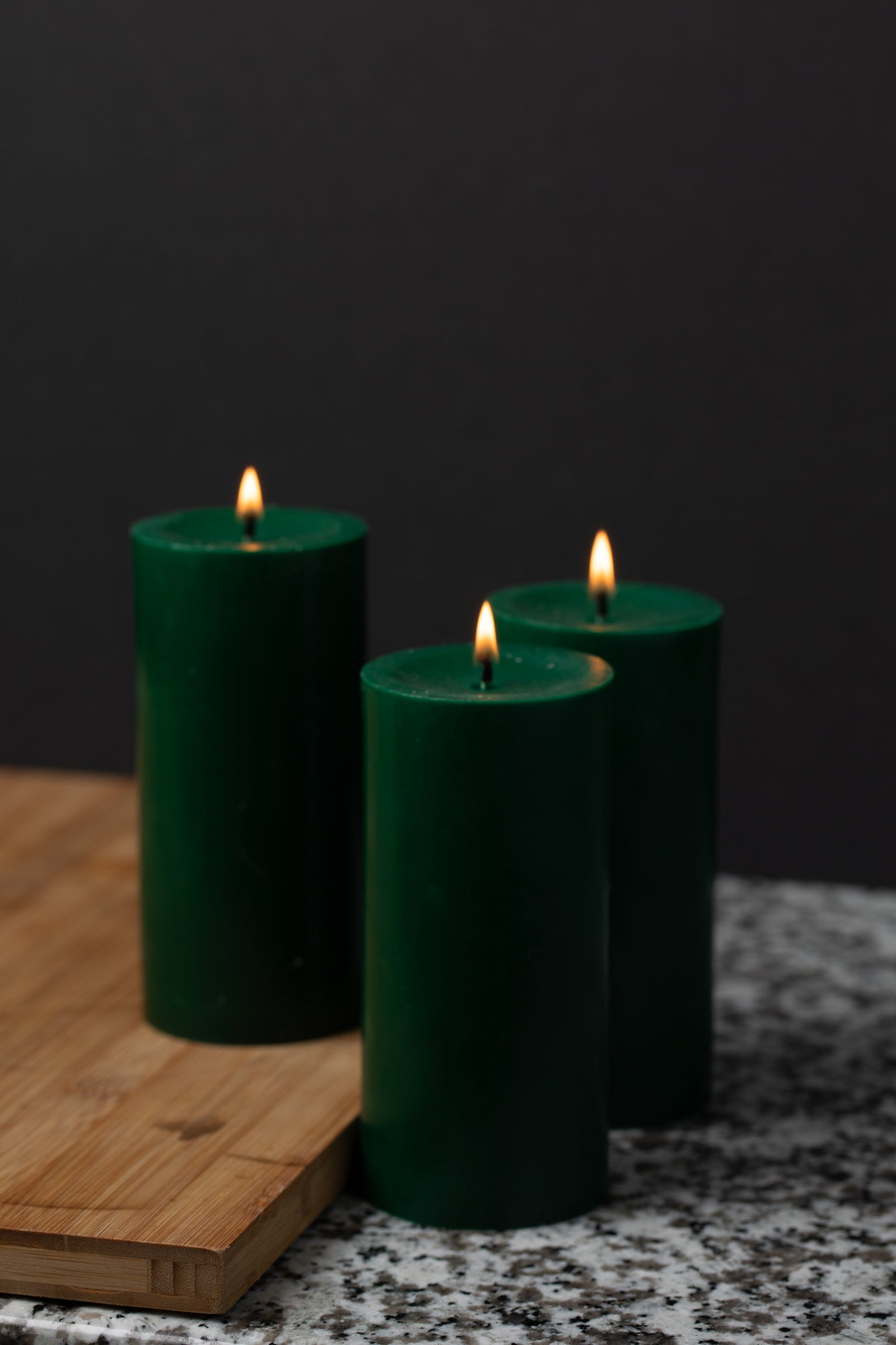 richland pillar candles 3 x6 dark green set of 24