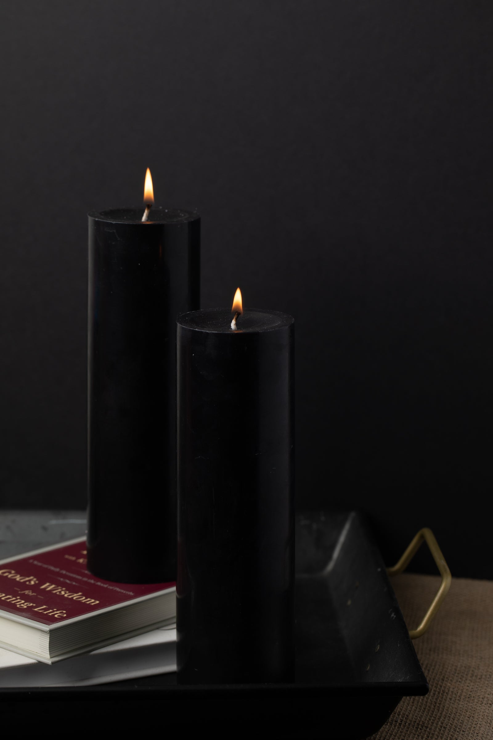 Richland Pillar Candle 3"x9" Black