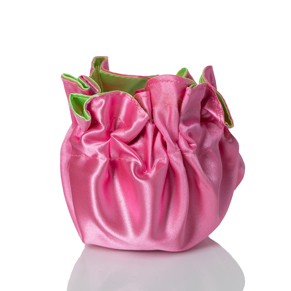 Reversible Favor Satin Bag Pink and Lime