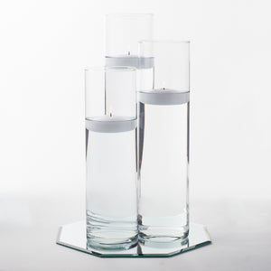 eastland 12 mirror and tall cylinder vase centerpiece with candles set of 48