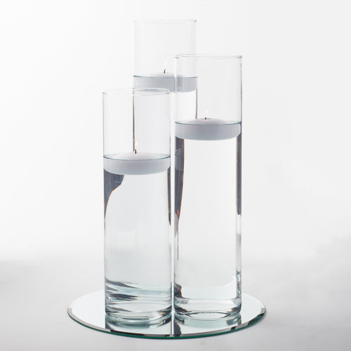 eastland 12 mirror and tall cylinder vase centerpiece with candles set of 3
