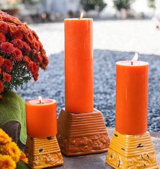 Richland Pillar Candles 3"x3", 3"x6" & 3"x9" Orange Set of 36