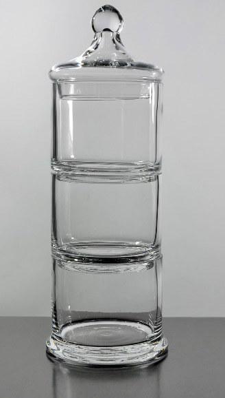 3 tier stacking apothecary jars 12 5 in