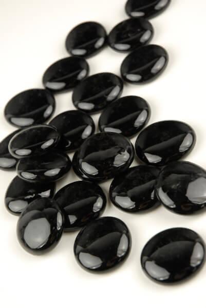Round Glass Vase Gems Black 18 lbs.