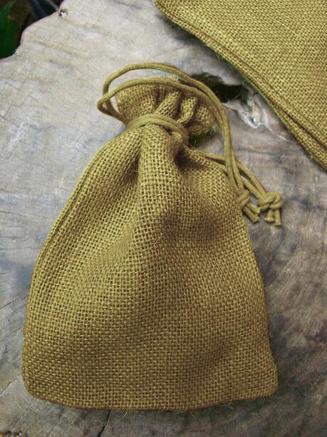 12 burlap bags moss green 5x7