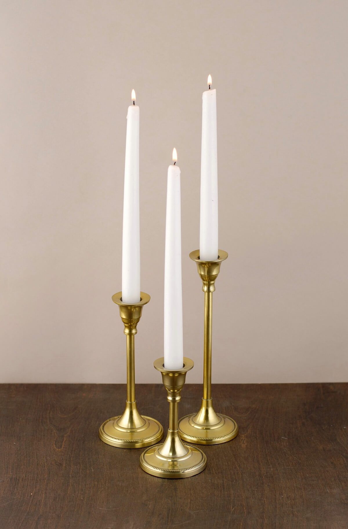 Taper Candlestick Gold 7in