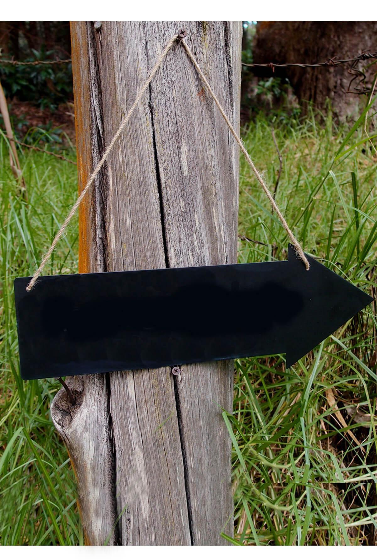 Metal Hanging 15in Chalkboard Arrow  2 Sided