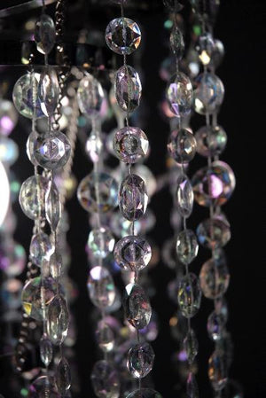 Crystal Decorative 3 Tier Chandelier 34in  Plug In