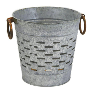 Tuscan 9" Olive Bucket  with Copper Ring Handles