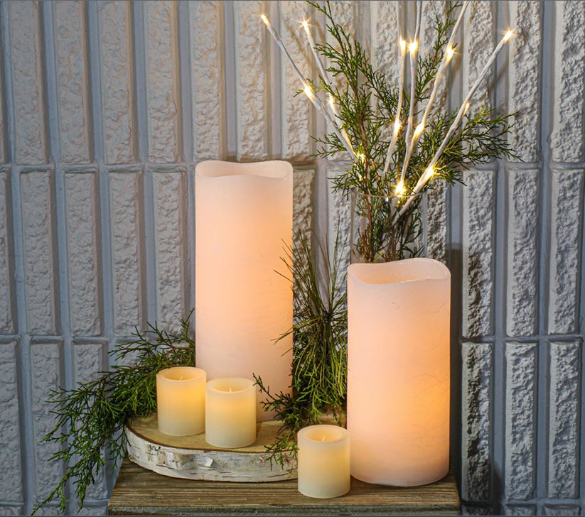Richland 4" x 10" Large LED Pillar Candle with Wavy Top
