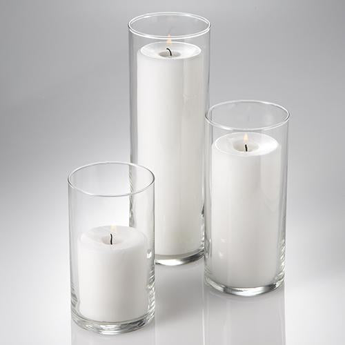 Eastland Cylinder Pillar Candle Holders 6" , 7.5" & 10.5" Set of 3