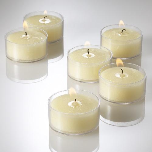 Richland Clear Cup Tealight Candles Ivory Vanilla Scented Set of 500