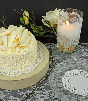 White Chantilly Lace Table Runner  14" wide x 10 yards