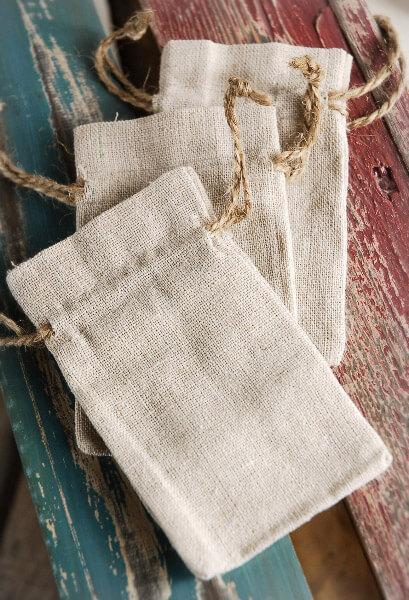 linen favor bags 3x5 drawstring 12 bags