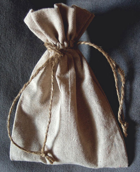 12 Small Linen Favor Bags 5x7