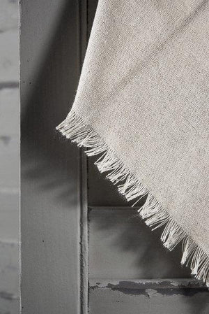12 linen napkins with fringe edge 16in square
