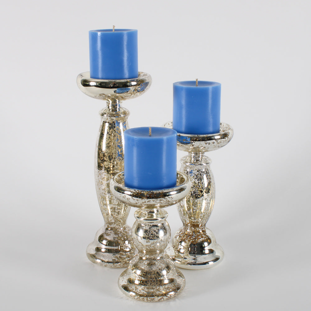 Eastland Unique Mercury Glass Pillar Candle Holder 6.5"