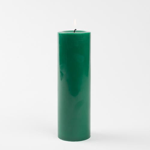 Richland Pillar Candles 3"x9" Dark Green Set of 24