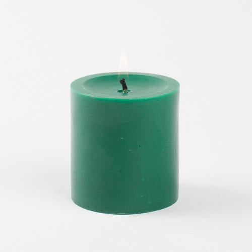richland pillar candles 3 x3 dark green set of 48