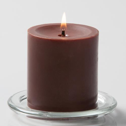 Richland Pillar Candles 3"x3" Brown Set of 48