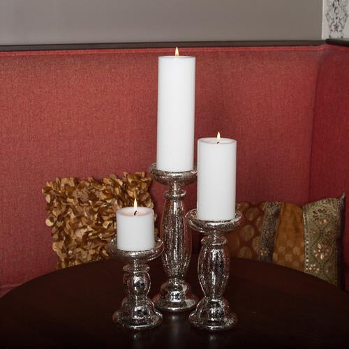Eastland Unique Mercury Glass Pillar Candle Holder 8.5"