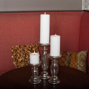 Eastland Unique Mercury Glass Pillar Candle Holder 8.5"