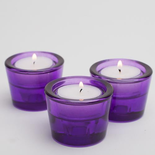 richland multi use tealight and taper holder purple set of 72