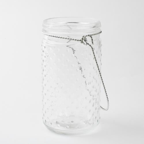 Eastland 7.5" Hanging Dotted Glass Jar with Handle 