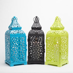 richland blue moroccan temple metal lantern