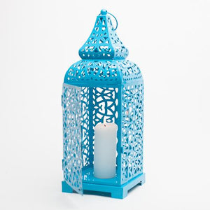 richland blue moroccan temple metal lantern