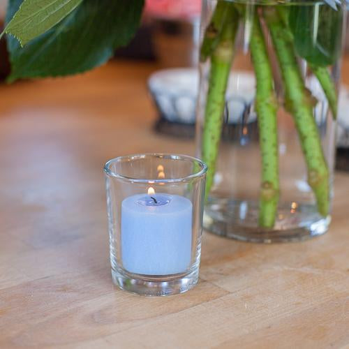 richland votive candles unscented light blue 10 hour set of 72