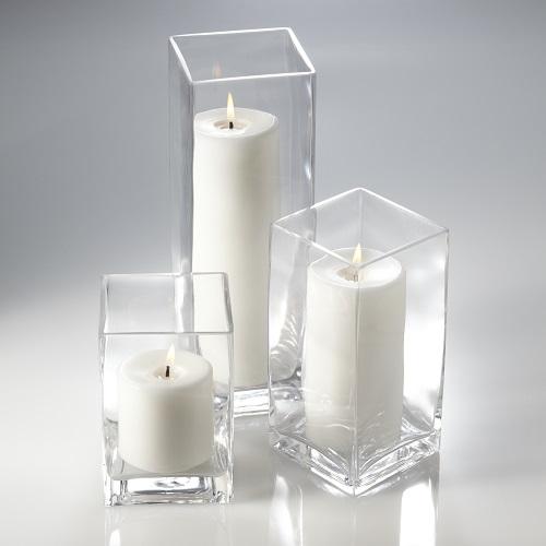 Richland Pillar Candles & Eastland Square Holders Set of 3